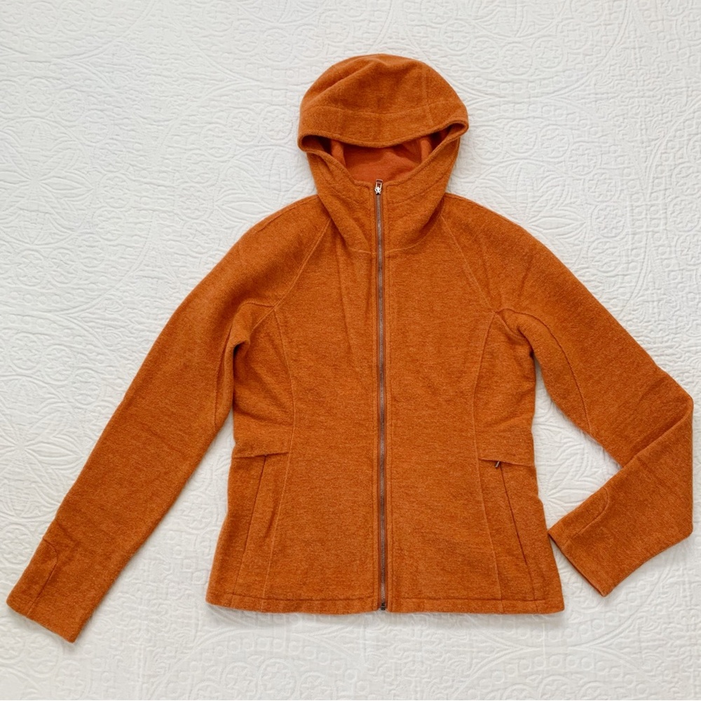 Ibex Made in‎ USA Women's Merino Wool Zip-Up Hoodie, Orange